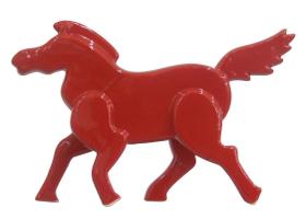 Cavalo Decorativo De Cerâmica Vermelho 20X13Cm