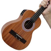 Cavaquinho Eletroacústico Malibu CTMM-E Mogno Fosco Com Afinador Embutido