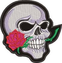 Caveira com flor Caveira com flor
