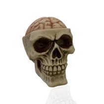 Caveira Decorativo Para Decoração Crânio Enfeite Cérebro Grande Skull Halloween Esqueleto de Resina