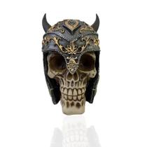 Caveira Decorativo Para Decoração Crânio Enfeite Viking Medieval Grande Skull Halloween Esqueleto de Resina