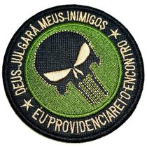 Caveira Deus Julgará Patch Bordado Fecho Contato Para Camisa