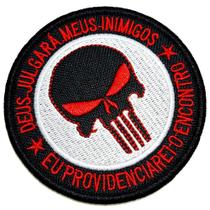 Caveira Deus Julgará Patch Bordado Fecho Contato Para Camisa