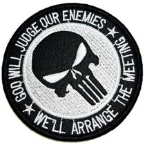 Caveira Deus Julgará Patch Bordado Fecho Contato Para Camisa