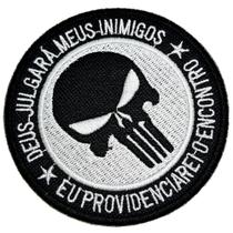 Caveira Deus Julgará Patch Bordado Termo Adesivo Para Camisa