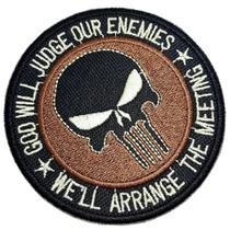 Caveira Deus Julgará Patch Bordado Termo Adesivo Para Camisa