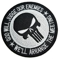 Caveira Deus Julgará Patch Bordado Termo Adesivo Para Camisa