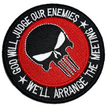 Caveira Deus Julgará Patch Bordado Termo Adesivo Para Camisa