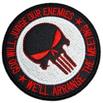 Caveira Deus Julgará Patch Bordado Termo Adesivo Para Camisa