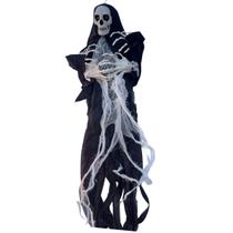 Caveira Quatro Mãos Capa Preto Pendurar Halloween Caveira Quatro Mãos Capa Preto Pendurar Halloween