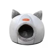 Caverna Para Gato Em Forma De Cabeça De Gato, Confortável E Quente, Antiderrapante, Semi-Fechada,