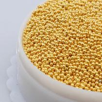 Caviar Metal Dourado 1mm - Pacote com 10g - Não Mancha