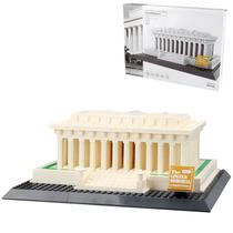 CAXIMSY Washington Lincoln Memorial Architecture Model Building Block Sets The Office Landmarks Skyline Set Coleção de brinquedos para crianças e adultos 979 unidades