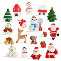 CCINEE 18PCS Natal Miniatura Figurines Ornamento Kit Papai Noel Árvore Resina Decoração para Fairy Garden Doll House Home Decor