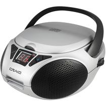 CD Boombox portátil Craig CD6925 Bluetooth de carregamento superior prateado