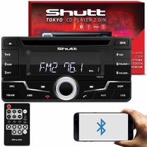 CD Player Automotivo Shutt Tokyo 2 Din Bluetooth USB AUX MP3 LCD Android IOS com Controle Remoto