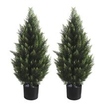 Cedro artificial R's Ceder 91 cm, com classificação UV, pacote com 2 Cedro artificial R's Ceder 91 cm, com classificação UV, pacote com 2
