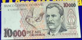 Cédula 10 Mil Cruzeiros Banco Central do Brasil Antigas Coleção Rara Nova
