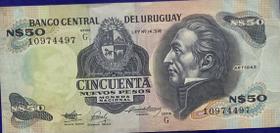 Cédula 50 Nuevos Pesos Banco Central Del Uruguay Antigas Coleção