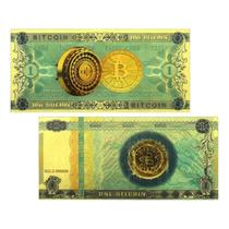Cédula Bitcoin 1 BTC Dourada Colecionável