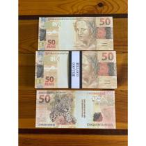 Cédula cinematográfica Nota 50 Reais Tamanho Real Kit contem 100 unidades