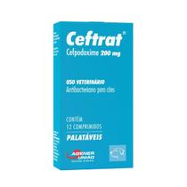 Ceftrat 200mg Agener União Antibacteriano para Cães - 12 Comprimidos