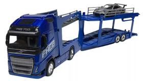 Cegonha Volvo Fh16 c/ Porsche 911 Bburago 1:43 Azul