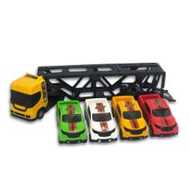 Cegonheira de Brinquedo com 4 Carrinhos Caminhão Carreta - BS TOYS