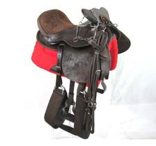 Cela Australiana Marrom De Cabeça 100% Couro Arreada Top De Linha + Acessórios 18 Polegadas