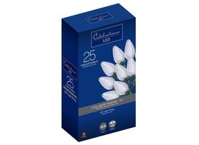 Celebrações de luzes de corda LED 47656-71 C9 Cool White 25 unidades