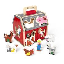 Celeiro de separação de brinquedos Melissa & Doug Wooden com 10 peças agrícolas Celeiro de separação de brinquedos Melissa & Doug Wooden com 10 peças agrícolas