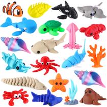Celltestria 21 peças de mini animais marinhos impressos em 3D Celltestria 21 peças de mini animais marinhos impressos em 3D