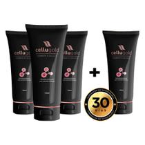 Cellugold Creme Anti-Celulite Kit c/4 Ativo Redutor de Medidas Premium Gold Club