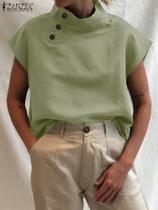 Celmia -Blusas de Verão das Mulheres Moda 2023 Blusas Femininas Algodão Linho Br