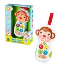 Celular Baby Fone Musical Macaco Com Luz E Som 6001 BRASKIT