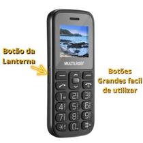 Celular De Idoso Com Teclas Grandes Multilaser Vita Com Base Dual Chip Preto Botão SOS