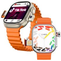 Celular de Pulso WearFit Ultra 64GB 2Gb ram Chip 5G e Wifi 2 Câmeras Android integrado loja PlayStore Lançamento 2025