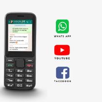 Celular do Idoso de barrinha com WhatsApp fácil de usar