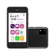 Celular fácil de usar Conecta Lite 3G 32GB Wi-Fi Tela 4 pol. 1GB RAM Dual Chip Android Preto Multi - OB055