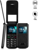 Celular Flip Vita Lite Dual Chip Rádio FM + Botão SOS + Bluetooth 2.1 Preto - P9142 Multilaser
