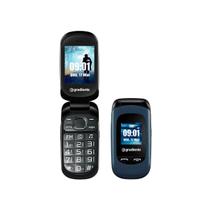 Celular Gradiente Flip Neo S105A, Dual Chip, Rádio FM, MP3 Azul / Preto