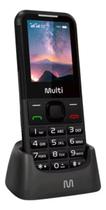 Celular Multi Vita 4G C/ Base Carregadora Dual Chip Botão SOS Câmera Preto