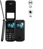 Celular Multilaser Flip Vita Lite Botão Socorro Sos Idoso Radio Fm Mp3 Preto Bluetooth