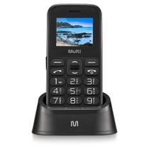 Celular Multilaser Vita com Base Carregadora Dual Chip + Botão SOS + Rádio FM + MP3 + Bluetooth + Câmera - Preto - P9121