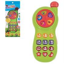 Celular musical infantil anima phone colors com luz a pilha na caixa