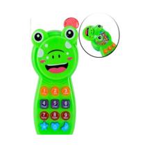 Celular musical infantil sapinho com luz a pilha