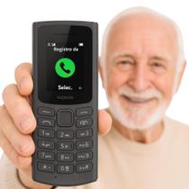Celular Nokia 105 4G Idoso Fácil Teclas Grandes Rádio FM Bateria Longa e Fácil de Usar