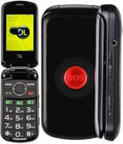 Celular para idoso dl yc130 32mb botao sos radio fm lanterna