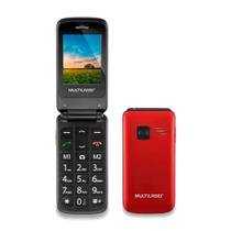 Celular Para Idosos Flip Vita Bluetooth Multilaser Vermelho