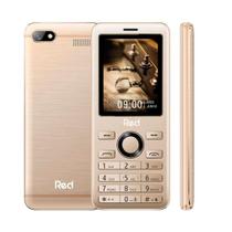 Celular red mobile prime 2.4 câmera fm lanterna dourado